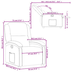 Fauteuil inclinable Noir Tissu