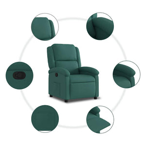 Fauteuil inclinable Vert foncé Tissu
