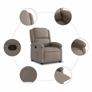 Fauteuil inclinable Taupe Tissu