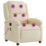 Fauteuil de massage inclinable Crème Tissu
