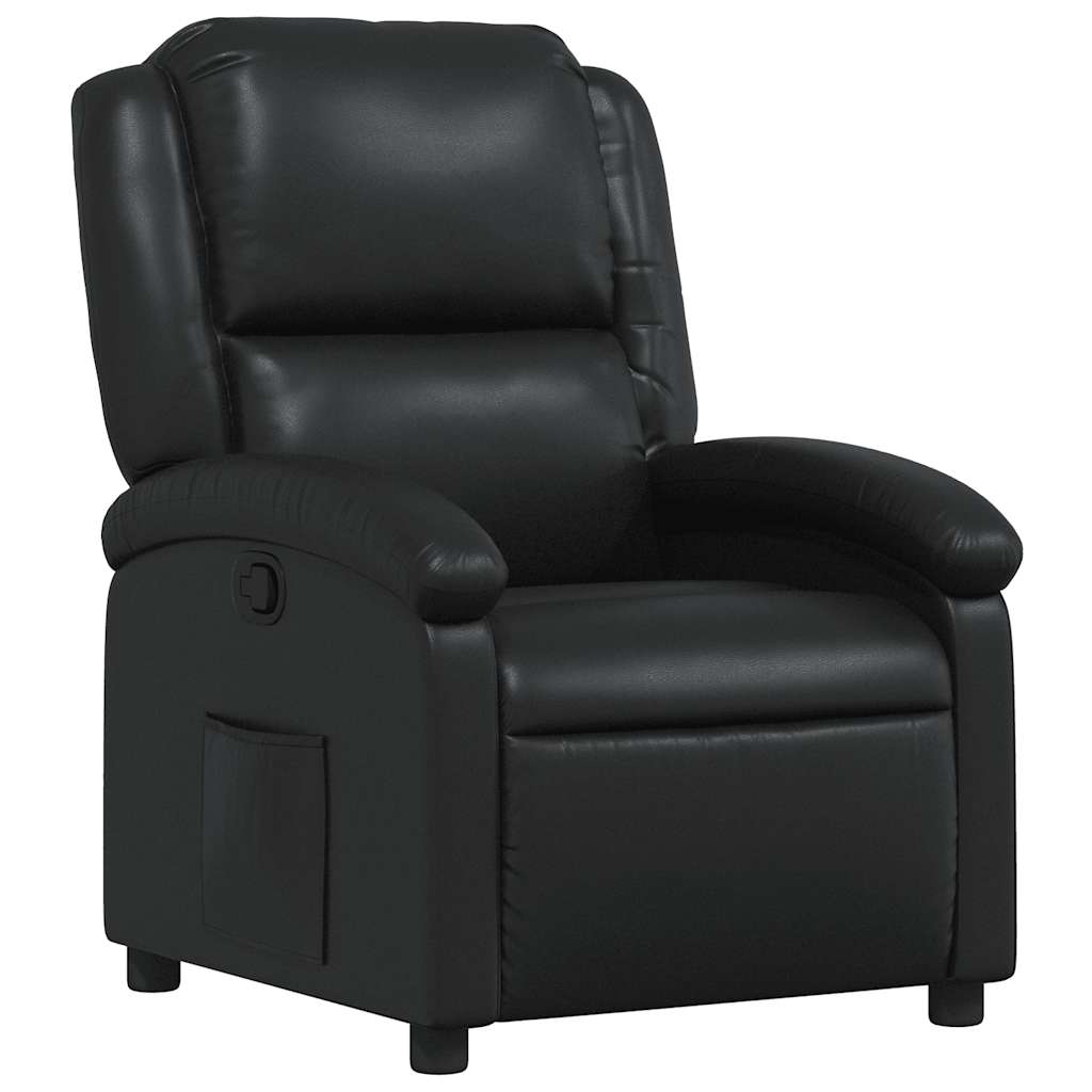 Fauteuil inclinable en similicuir noir