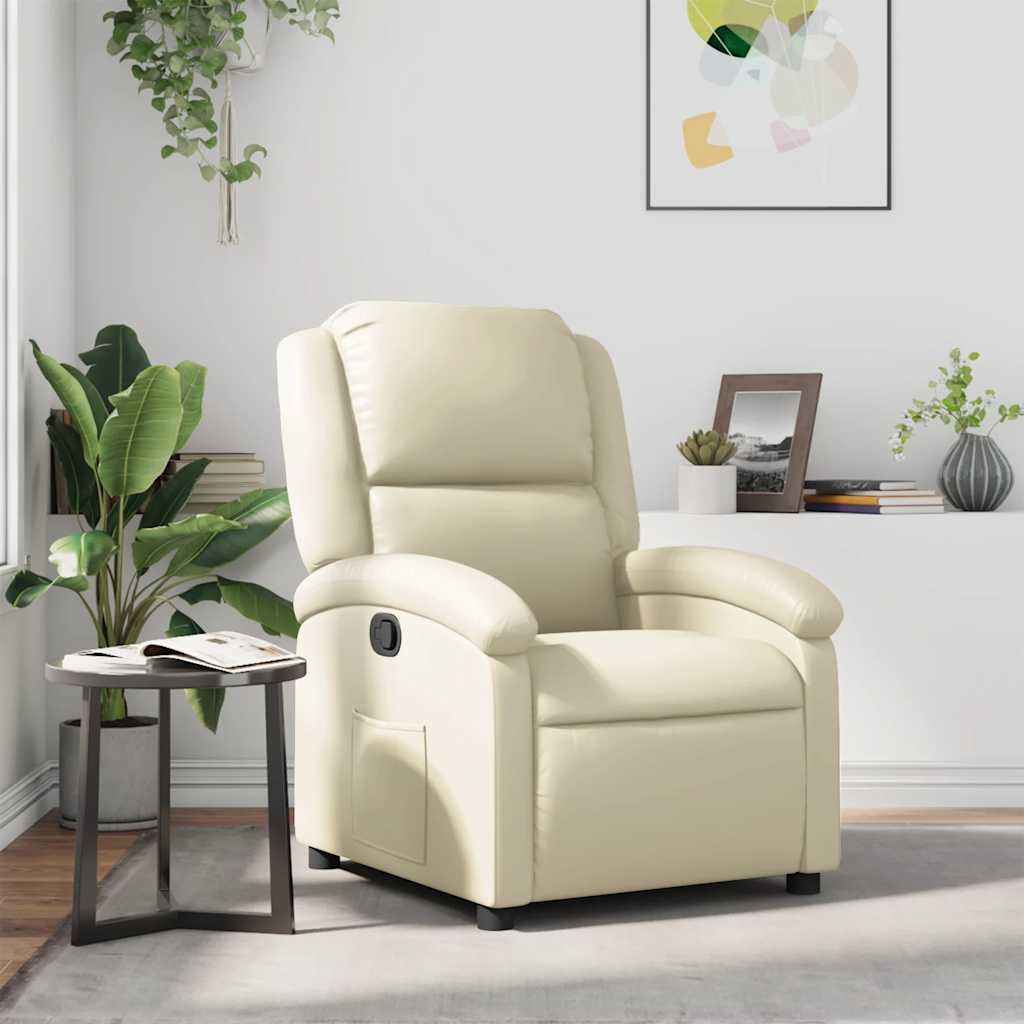 Fauteuil inclinable Crème Similicuir