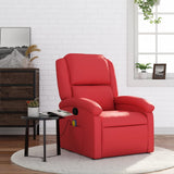 Fauteuil de massage inclinable rouge similicuir