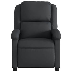 Fauteuil inclinable en cuir véritable noir