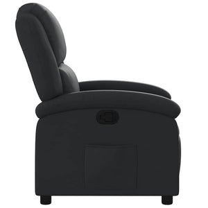 Fauteuil inclinable en cuir véritable noir