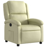 Fauteuil inclinable crème cuir véritable