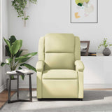 Fauteuil inclinable crème cuir véritable