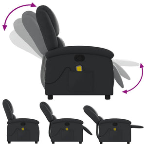 Fauteuil de massage inclinable noir cuir véritable
