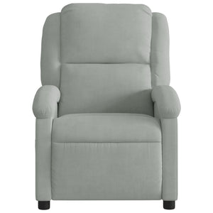 Fauteuil inclinable en velours gris clair