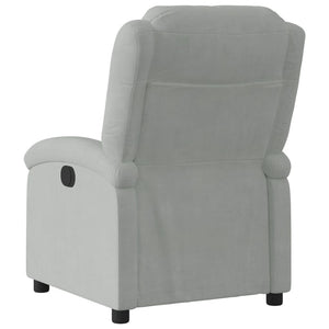 Fauteuil inclinable en velours gris clair