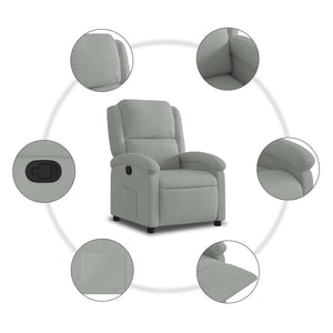 Fauteuil inclinable en velours gris clair