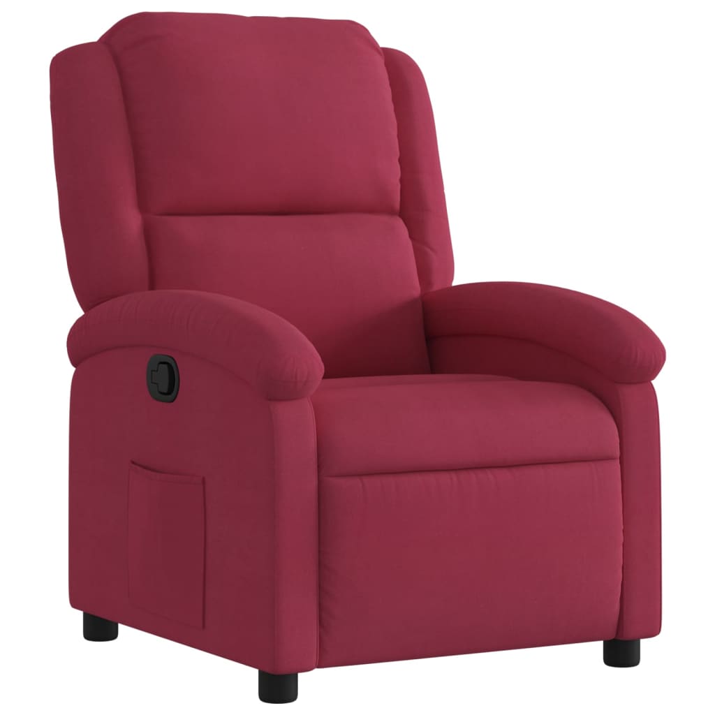 Fauteuil inclinable rouge bordeaux velours