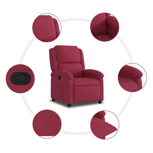Fauteuil inclinable rouge bordeaux velours