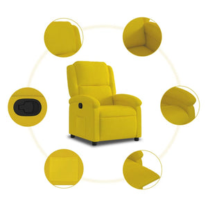 Fauteuil inclinable jaune velours
