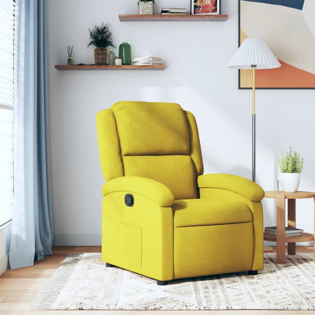 Fauteuil inclinable jaune velours