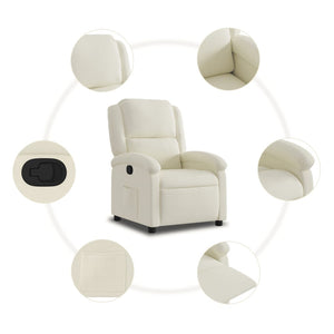 Fauteuil inclinable en velours crème