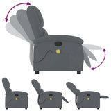 Fauteuil de massage inclinable gris foncé velours
