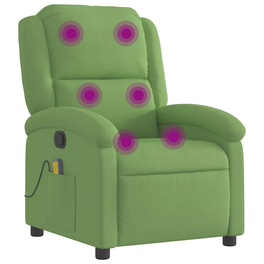 Fauteuil de massage inclinable vert clair velours