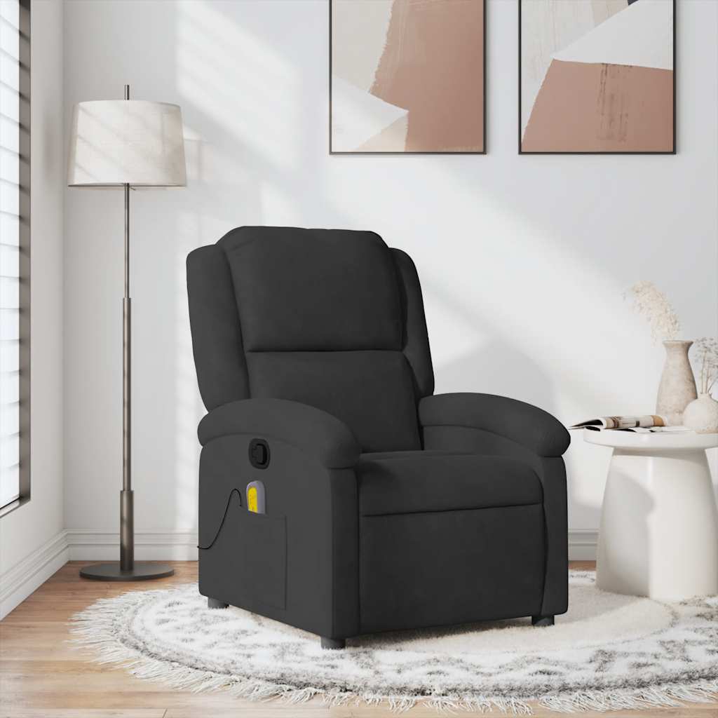 Fauteuil de massage inclinable noir velours