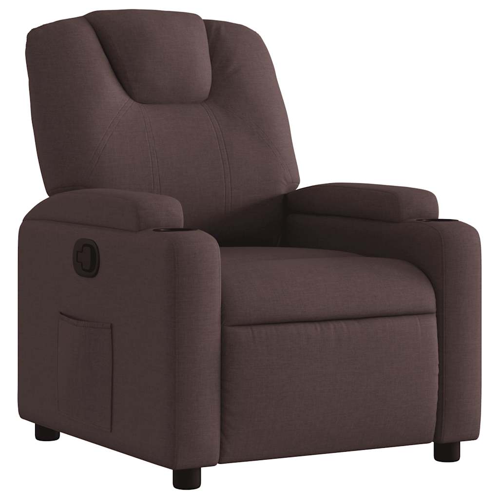 Fauteuil inclinable Marron foncé Tissu