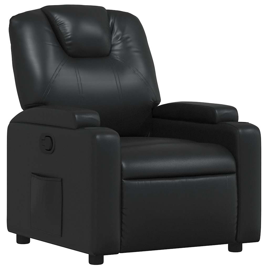 Fauteuil inclinable en similicuir noir