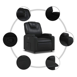 Fauteuil inclinable en similicuir noir