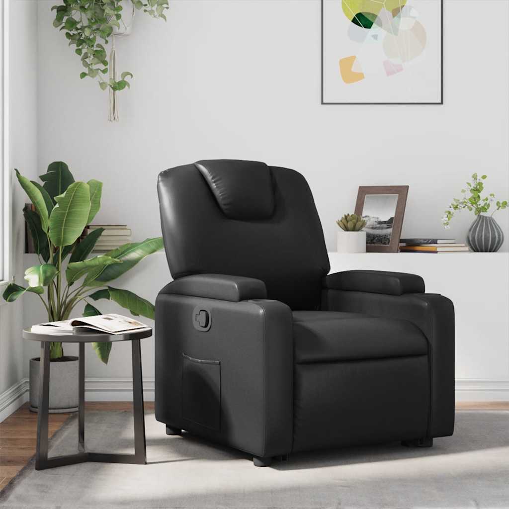 Fauteuil inclinable en similicuir noir