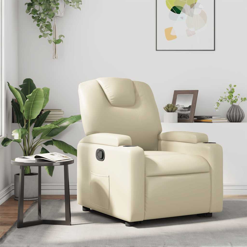 Fauteuil inclinable Crème Similicuir