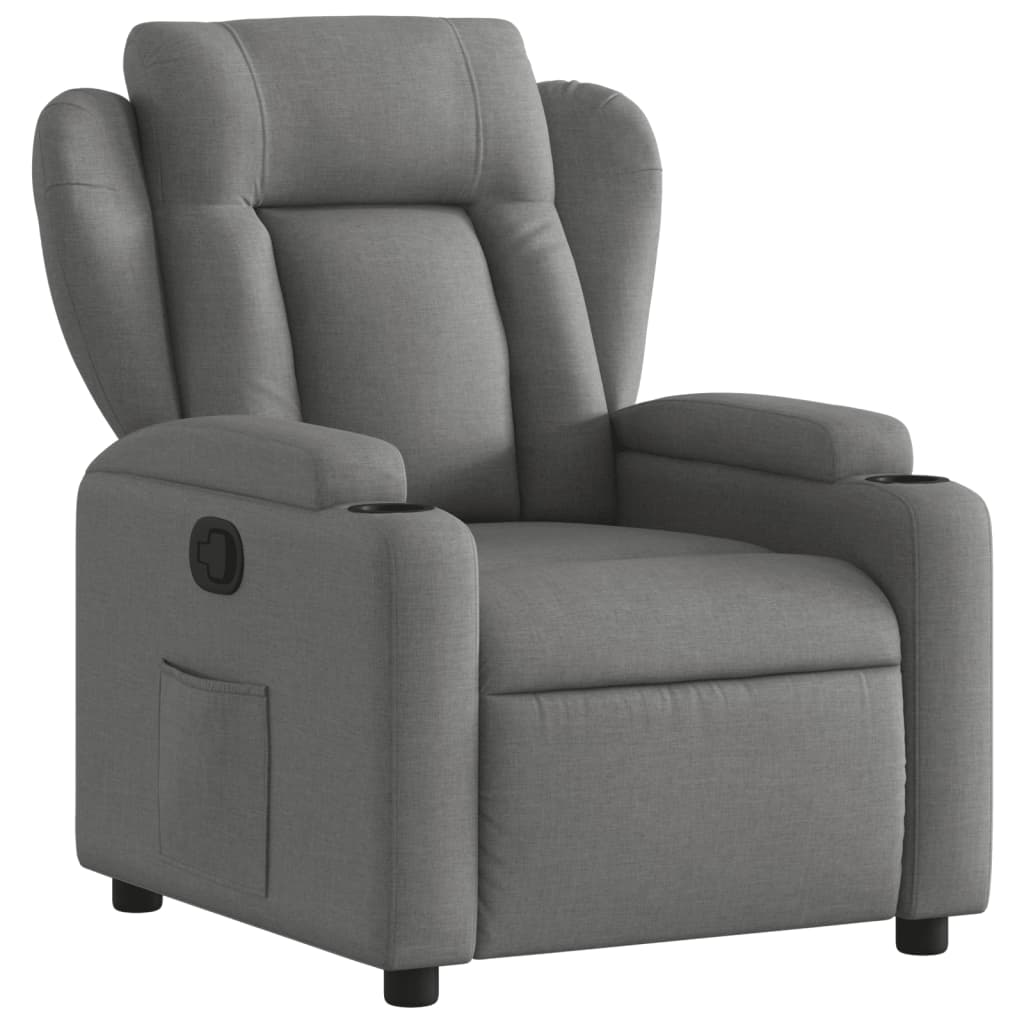 Fauteuil inclinable en tissu gris foncé