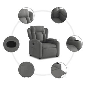 Fauteuil inclinable en tissu gris foncé