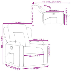 Fauteuil inclinable Noir Tissu