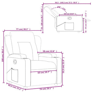 Fauteuil inclinable Marron foncé Tissu