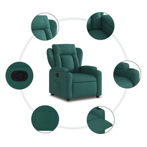 Fauteuil inclinable Vert foncé Tissu