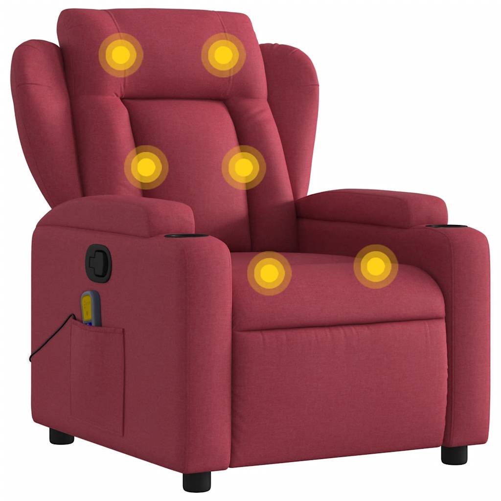 Fauteuil de massage inclinable Rouge bordeaux Tissu