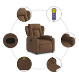 Fauteuil de massage inclinable Marron foncé Tissu