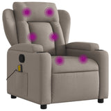 Fauteuil inclinable de massage en tissu taupe
