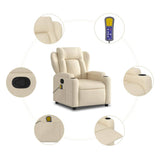 Fauteuil de massage inclinable Crème Tissu