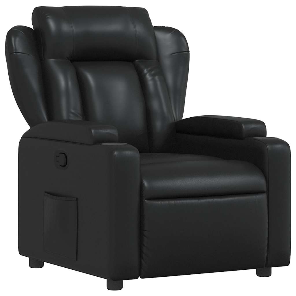 Fauteuil inclinable en similicuir noir