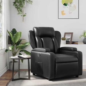 Fauteuil inclinable en similicuir noir