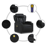 Fauteuil de massage inclinable Noir Similicuir