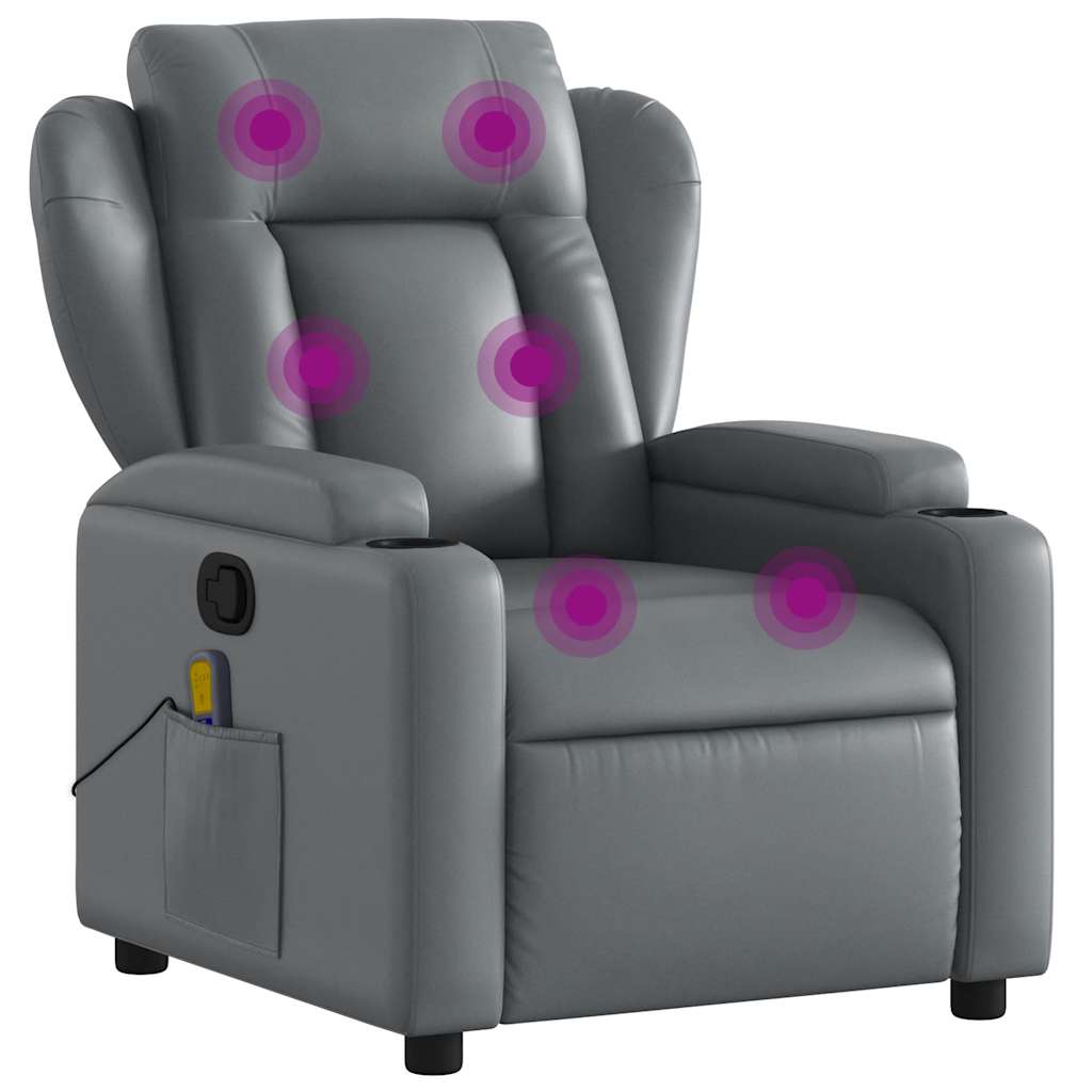 Fauteuil de massage inclinable Gris Similicuir
