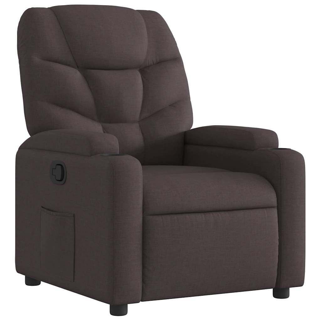Fauteuil inclinable Marron foncé Tissu
