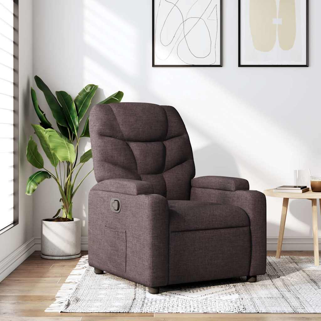 Fauteuil inclinable Marron foncé Tissu
