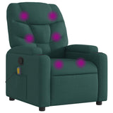 Fauteuil de massage inclinable Vert foncé Tissu