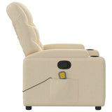 Fauteuil de massage inclinable Crème Tissu