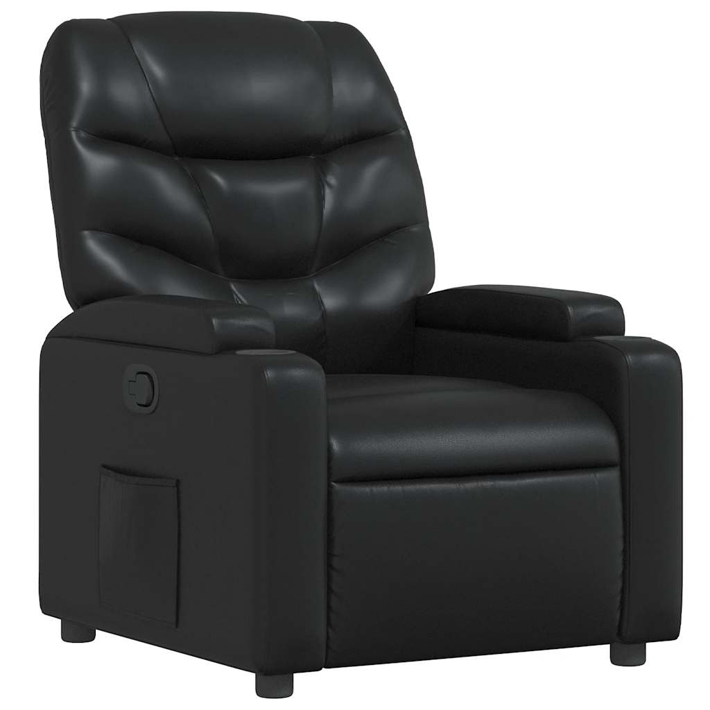 Fauteuil inclinable en similicuir noir