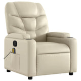 Fauteuil inclinable de massage Crème Similicuir