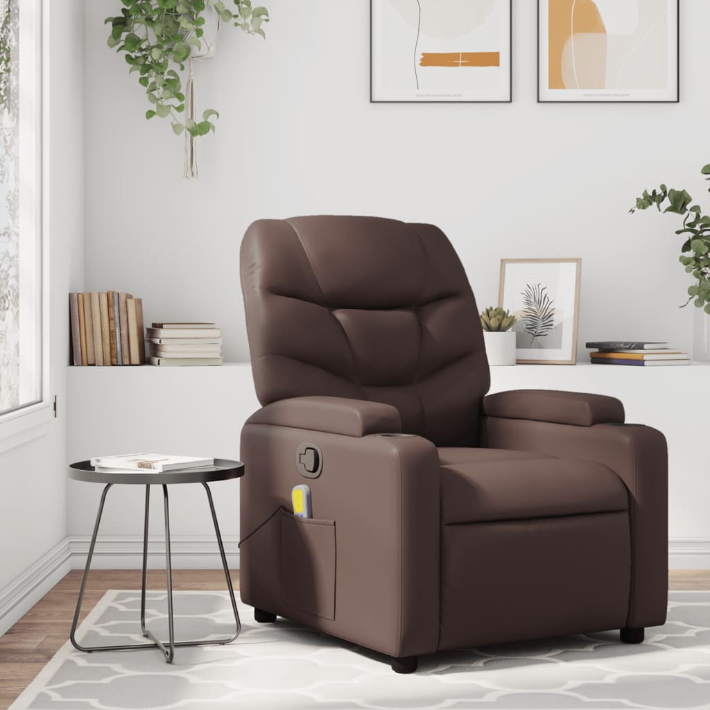 Fauteuil de massage inclinable Marron Similicuir