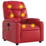 Fauteuil de massage inclinable rouge similicuir