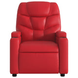 Fauteuil de massage inclinable rouge similicuir